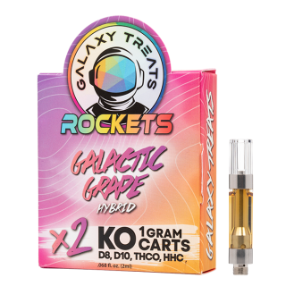 Galaxy Treats Rockets Knockout D8 + D10 + THC-O + HHC Cartridge 2G