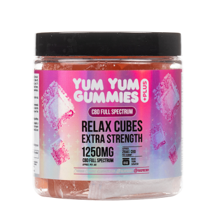 Yum Yum Gummies - Full Spectrum CBD Relax Raspberry Cubes
